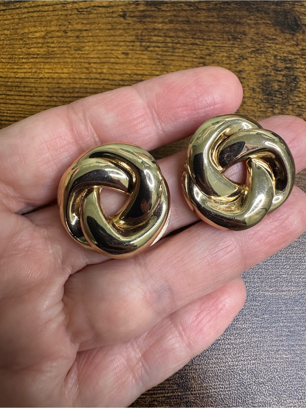 4/$20 Classic Interlocking Knot Gold-tone Stud Earrings - Gold